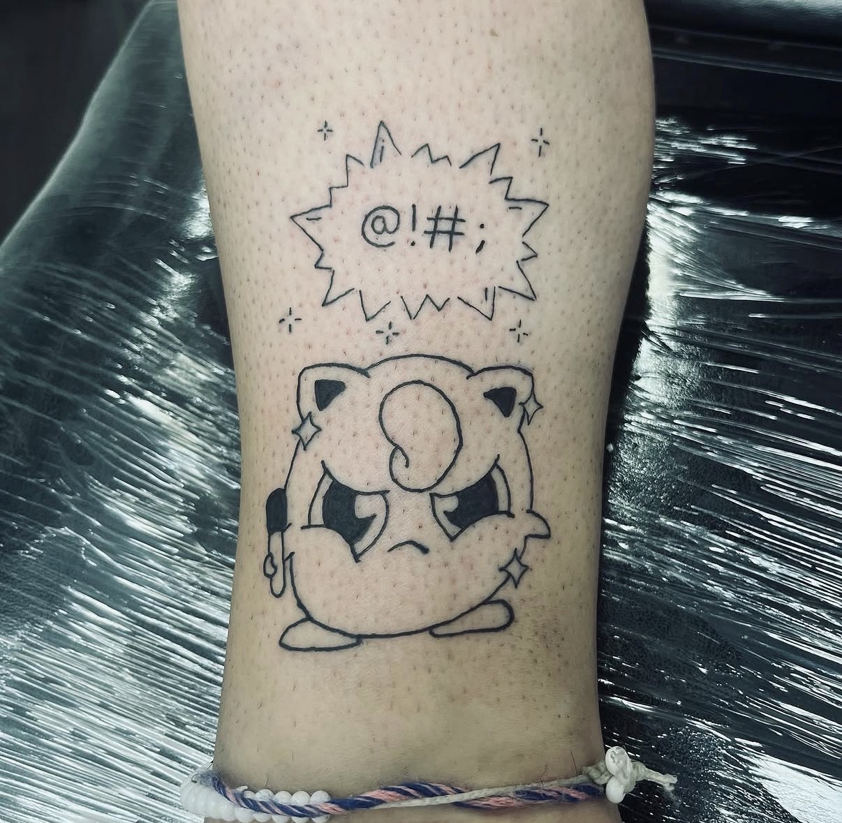 Jigglypuff character tattoo by Clare